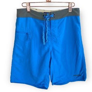 Patagonia Worn Wear Wavefarer Blue Grey Waistband Board Shorts 28